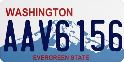 WA license plate AAV6156