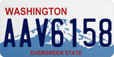 WA license plate AAV6158