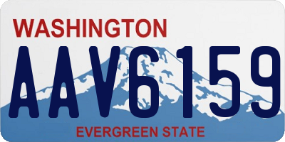 WA license plate AAV6159