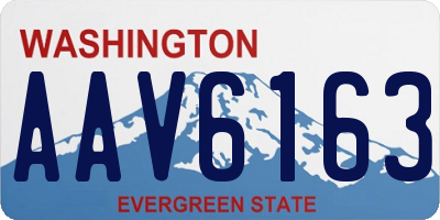 WA license plate AAV6163