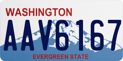 WA license plate AAV6167
