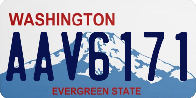 WA license plate AAV6171