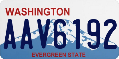 WA license plate AAV6192