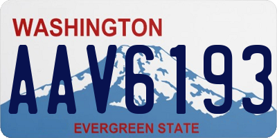WA license plate AAV6193