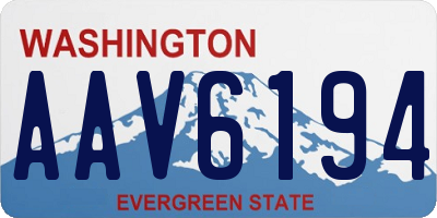 WA license plate AAV6194