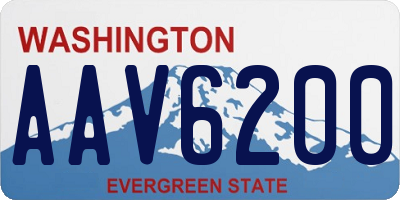 WA license plate AAV6200
