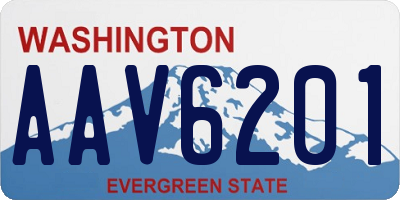 WA license plate AAV6201