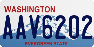 WA license plate AAV6202