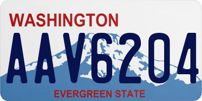 WA license plate AAV6204