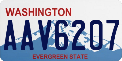 WA license plate AAV6207