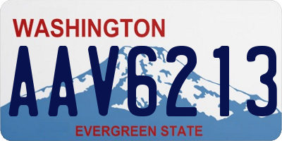 WA license plate AAV6213