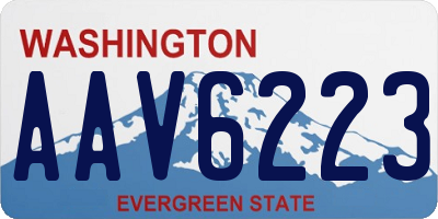 WA license plate AAV6223