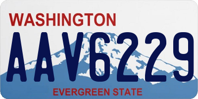 WA license plate AAV6229