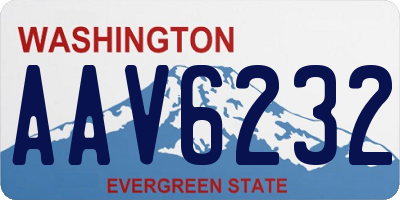 WA license plate AAV6232