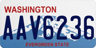 WA license plate AAV6236