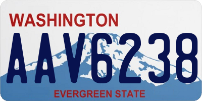 WA license plate AAV6238
