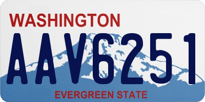 WA license plate AAV6251