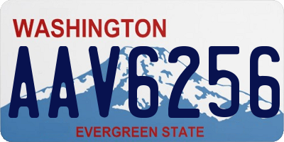 WA license plate AAV6256
