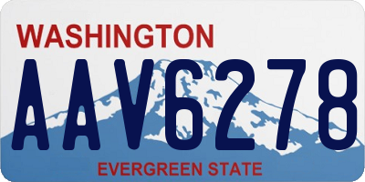WA license plate AAV6278