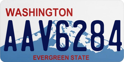 WA license plate AAV6284