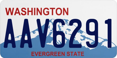 WA license plate AAV6291