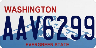 WA license plate AAV6299
