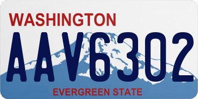 WA license plate AAV6302