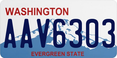WA license plate AAV6303