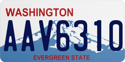 WA license plate AAV6310