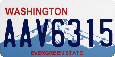 WA license plate AAV6315