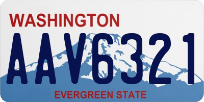 WA license plate AAV6321