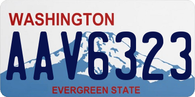 WA license plate AAV6323