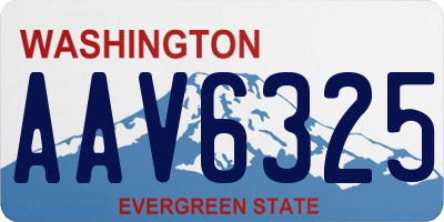 WA license plate AAV6325