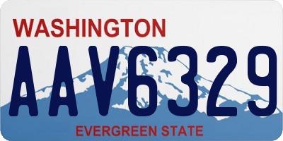 WA license plate AAV6329