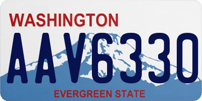 WA license plate AAV6330