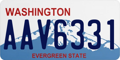 WA license plate AAV6331