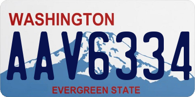 WA license plate AAV6334