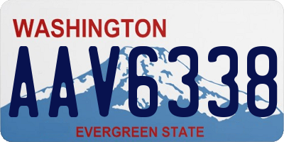 WA license plate AAV6338