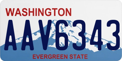 WA license plate AAV6343