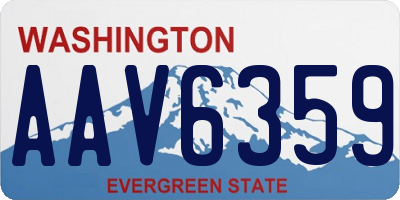 WA license plate AAV6359