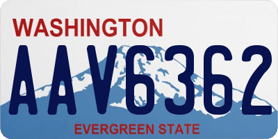 WA license plate AAV6362