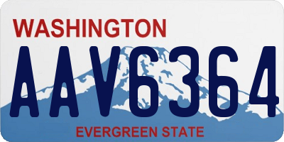 WA license plate AAV6364