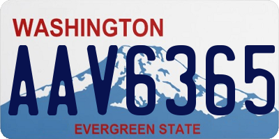WA license plate AAV6365