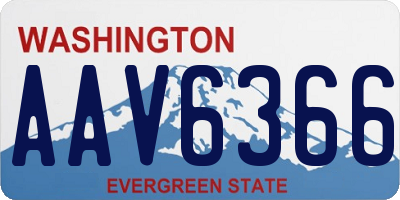 WA license plate AAV6366