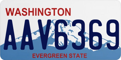 WA license plate AAV6369