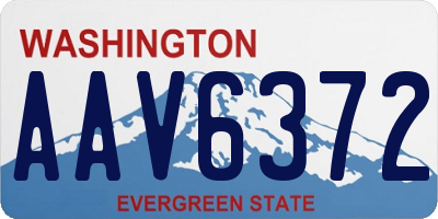 WA license plate AAV6372
