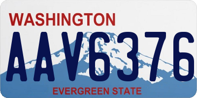 WA license plate AAV6376