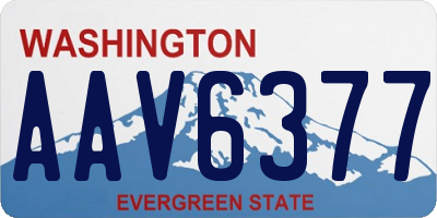WA license plate AAV6377