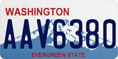 WA license plate AAV6380