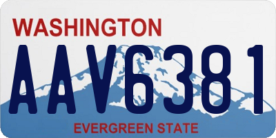 WA license plate AAV6381